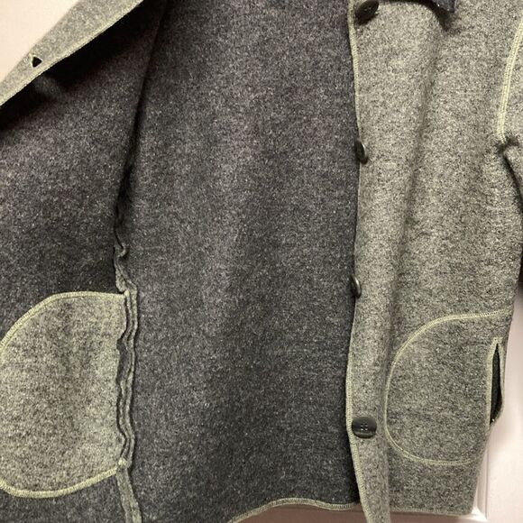 Melanie Lyne Green Wool Fall Career Jacket Blazer Shacket Size Medium - Picture 9 of 9